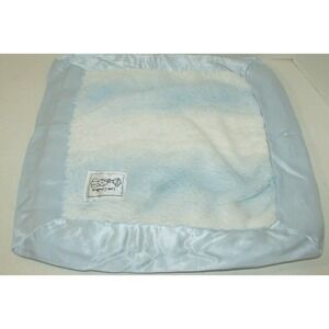 Little Giraffe Blue White striped satin trim luxe baby security blanket